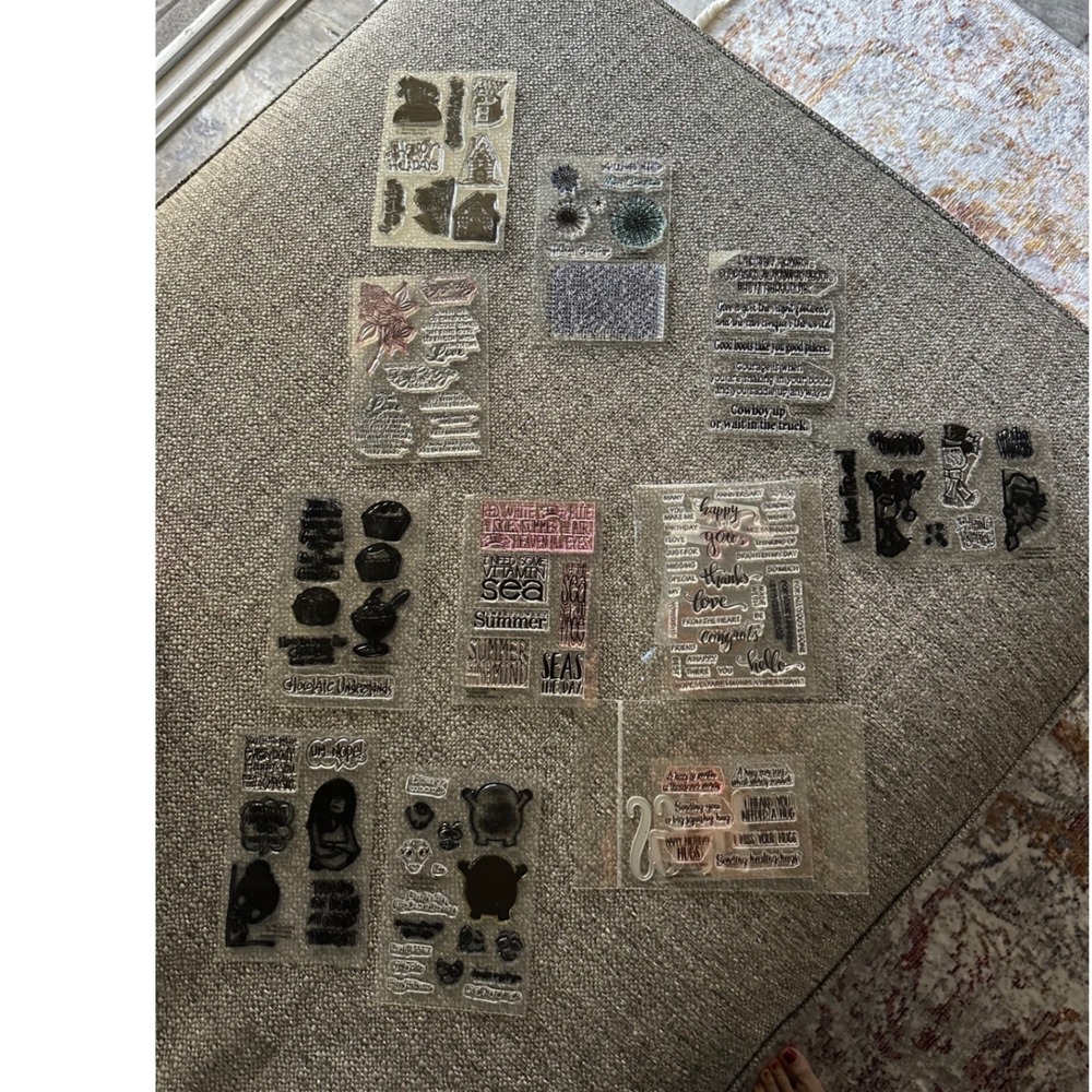 Impression Obsession Clear Stamps Bundle Holiday Sympathy Summer 11 Sets EUC